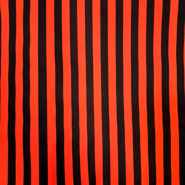 Polycotton Stripes RED & BLACK